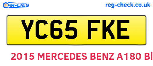 YC65FKE are the vehicle registration plates.