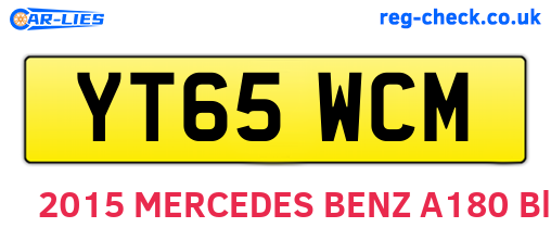 YT65WCM are the vehicle registration plates.