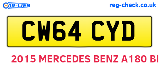 CW64CYD are the vehicle registration plates.