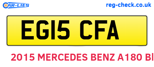 EG15CFA are the vehicle registration plates.
