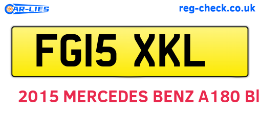 FG15XKL are the vehicle registration plates.
