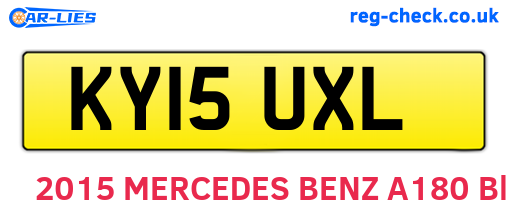 KY15UXL are the vehicle registration plates.