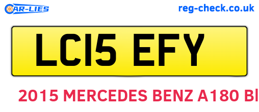 LC15EFY are the vehicle registration plates.