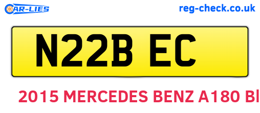 N22BEC are the vehicle registration plates.