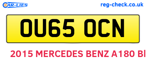 OU65OCN are the vehicle registration plates.