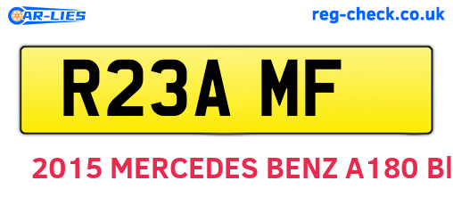 R23AMF are the vehicle registration plates.