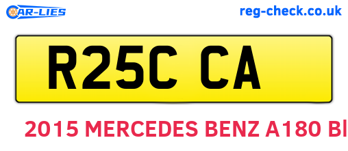 R25CCA are the vehicle registration plates.