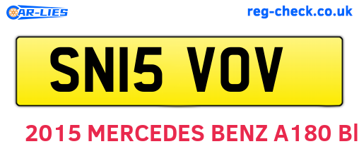 SN15VOV are the vehicle registration plates.
