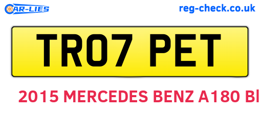 TR07PET are the vehicle registration plates.