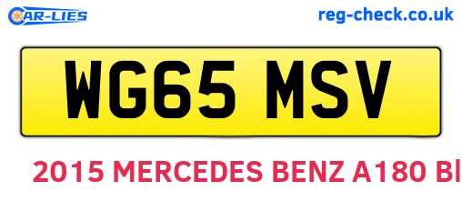 WG65MSV are the vehicle registration plates.