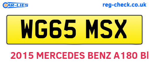 WG65MSX are the vehicle registration plates.