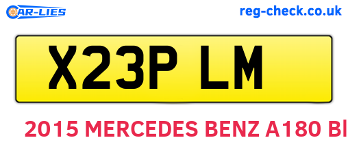 X23PLM are the vehicle registration plates.