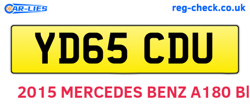 YD65CDU are the vehicle registration plates.