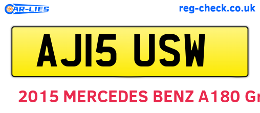 AJ15USW are the vehicle registration plates.