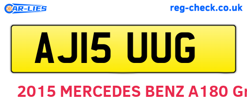 AJ15UUG are the vehicle registration plates.