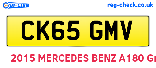 CK65GMV are the vehicle registration plates.