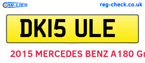 DK15ULE are the vehicle registration plates.