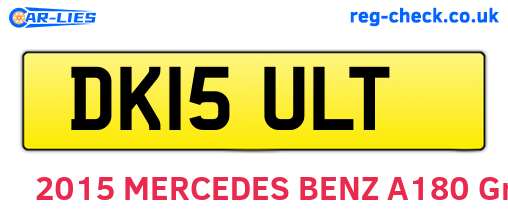 DK15ULT are the vehicle registration plates.