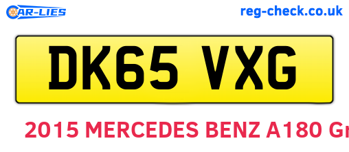 DK65VXG are the vehicle registration plates.