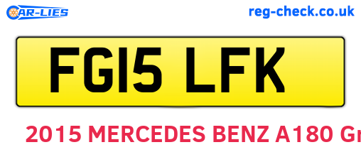 FG15LFK are the vehicle registration plates.