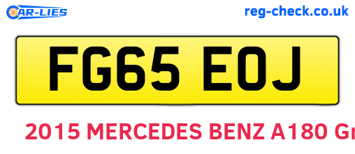 FG65EOJ are the vehicle registration plates.