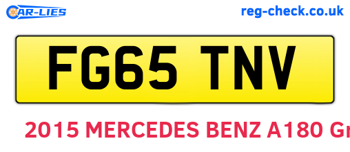 FG65TNV are the vehicle registration plates.