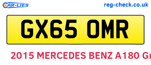 GX65OMR are the vehicle registration plates.