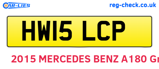 HW15LCP are the vehicle registration plates.