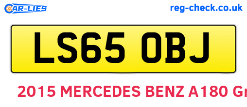 LS65OBJ are the vehicle registration plates.
