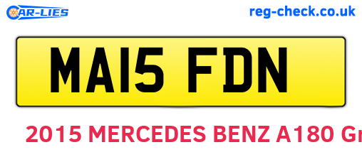MA15FDN are the vehicle registration plates.