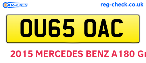 OU65OAC are the vehicle registration plates.