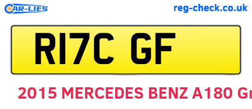 R17CGF are the vehicle registration plates.