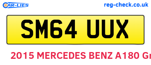 SM64UUX are the vehicle registration plates.