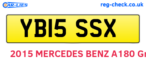 YB15SSX are the vehicle registration plates.