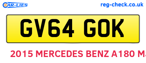 GV64GOK are the vehicle registration plates.