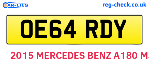 OE64RDY are the vehicle registration plates.