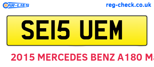 SE15UEM are the vehicle registration plates.
