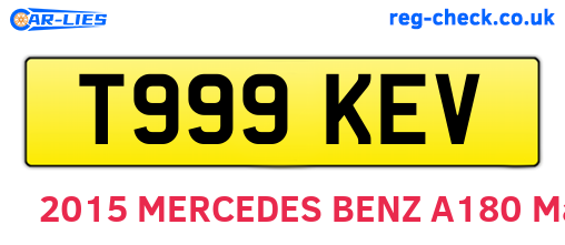 T999KEV are the vehicle registration plates.