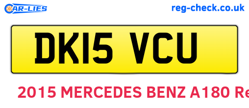 DK15VCU are the vehicle registration plates.
