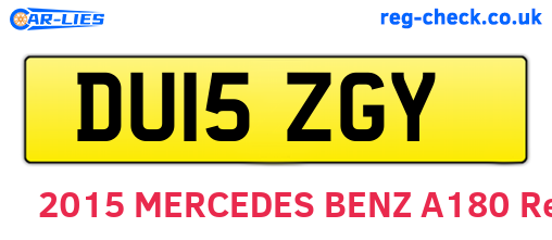 DU15ZGY are the vehicle registration plates.