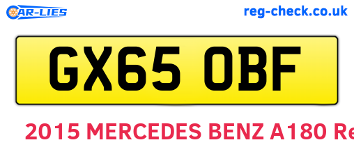 GX65OBF are the vehicle registration plates.