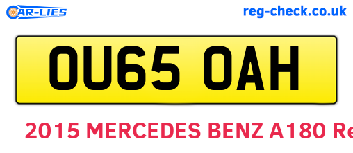 OU65OAH are the vehicle registration plates.