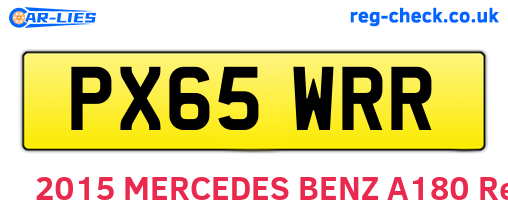 PX65WRR are the vehicle registration plates.