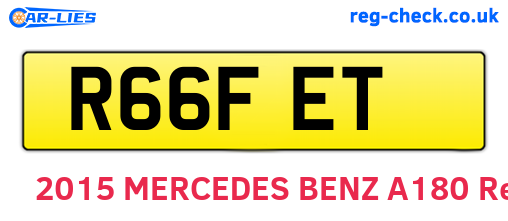 R66FET are the vehicle registration plates.