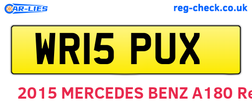 WR15PUX are the vehicle registration plates.