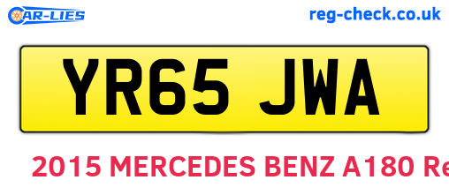 YR65JWA are the vehicle registration plates.