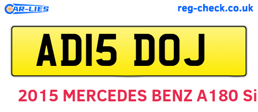 AD15DOJ are the vehicle registration plates.