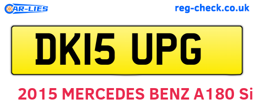 DK15UPG are the vehicle registration plates.