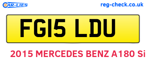 FG15LDU are the vehicle registration plates.