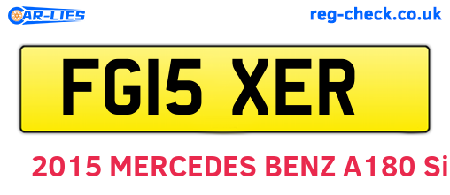 FG15XER are the vehicle registration plates.